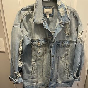 Oversized Distressed Denim Jacket